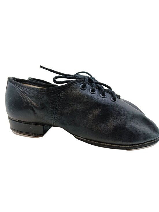 Revolution Other - Revolution Black Leather Lace Up Tap Jazz Dance Shoes Child Size 3.5 Tele Tone